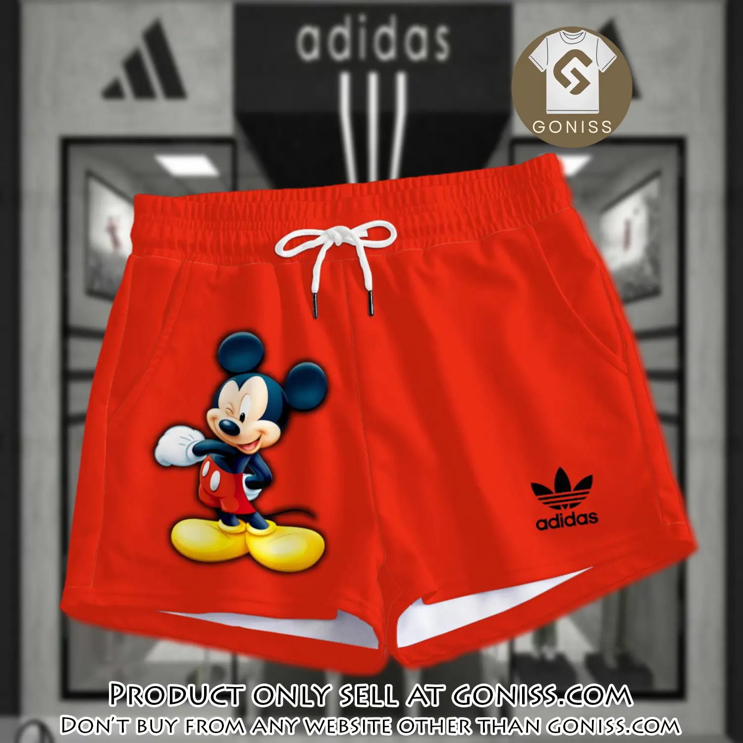 Premium mickey mouse in adidas women shorts lady beach shorts wms1082 gn1229091